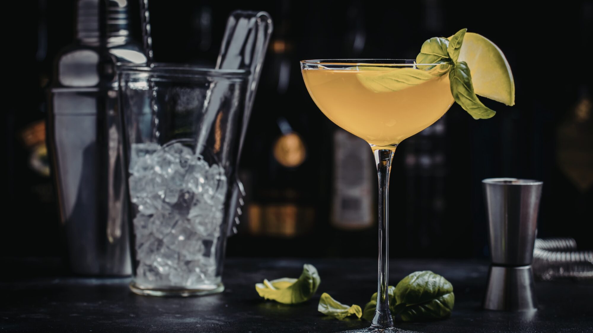 Cocktails on the bar at The London Stone St Albans